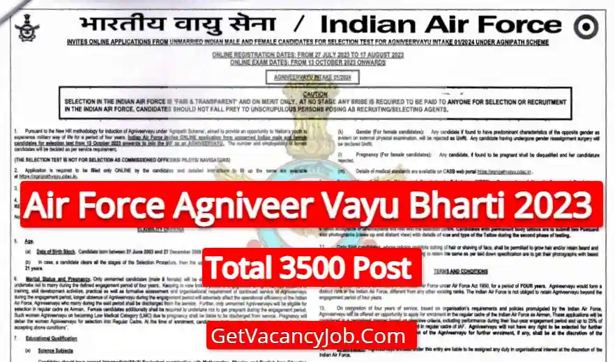 Air Force Agniveer Vayu Bharti 2023