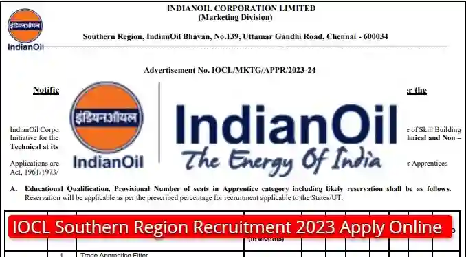 IOCL Southern Region Bharti Apply Online