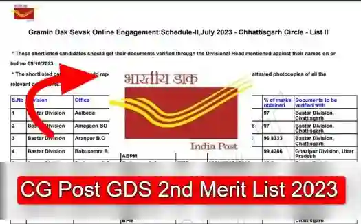 CG Post GDS 2nd Merit List 2023