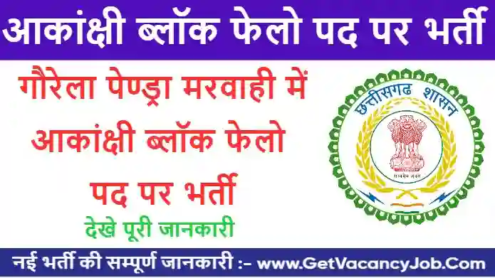 Gaurela Pendra Marwahi Aspirant Block Fellow Vacancy 2023