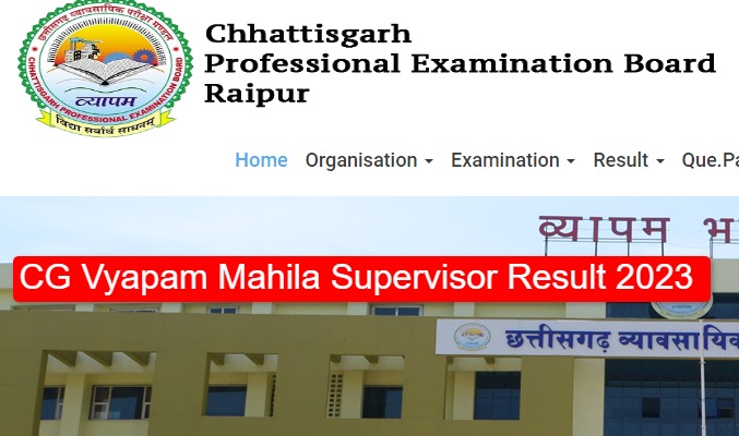 Cg Mahila Paryavekshak Result 2023 Pdf Download Link