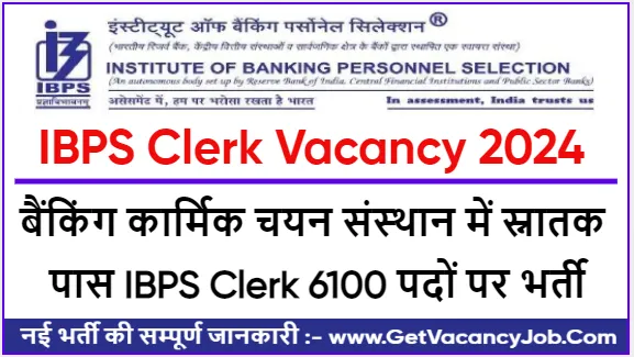 IBPS Clerk Vacancy 2024 Notification